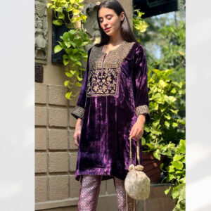 Pure Velvet Hand Embroidered with Zardozi