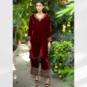 Pure Velvet Hand Embroidered with Zardozi