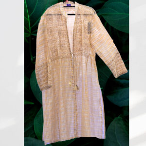 Tissue Cardigan Hand Woven in Bead and Gold Thread