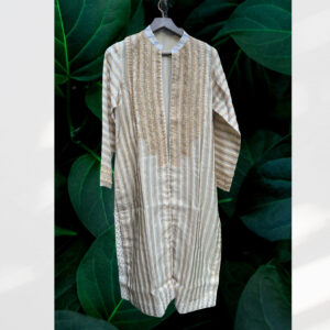 Tissue Cardigan Hand Woven in Bead and Gold Thread